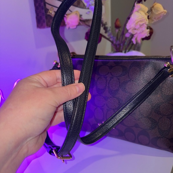 Coach Mia Crossbody Signature Canvas Brown Black Gold F76646 EUC - Picture 4 of 13